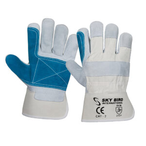 double layer palm canadian rigger leather gloves factory in sialkot