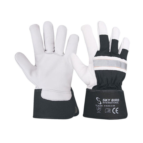 Reflective Strip Canadian Leather Hand Gloves Company in Pakistan